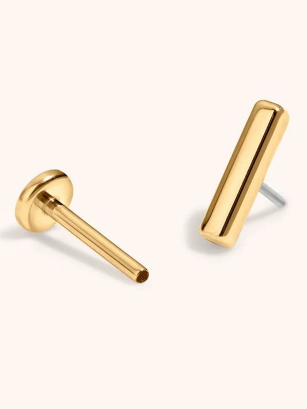 MIRU Nap Earrings: Gold Bar Stud Earrings - Women Accessories